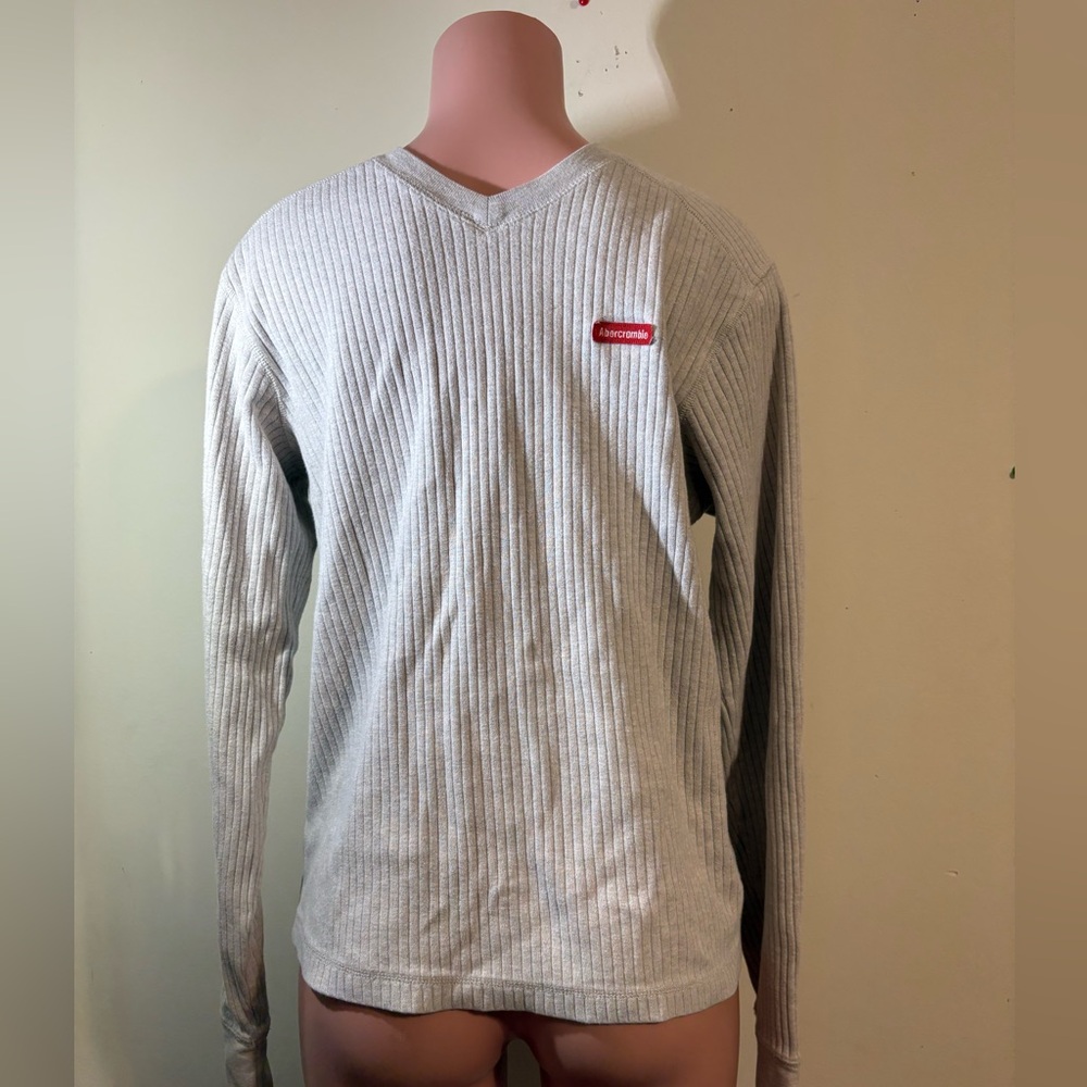 Abercrombie & Fitch Men’s‎ Large Gray Long Sleeve Ribbed Muscle cotton shirt